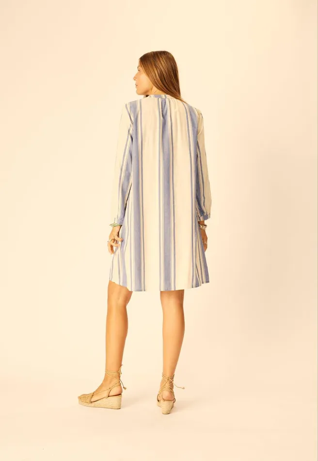 Sammie Short Dress French Stripe Blue Women Natalie Martin Dresses