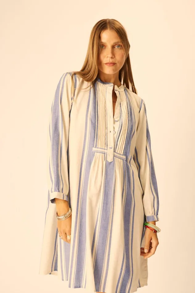 Sammie Short Dress French Stripe Blue Women Natalie Martin Dresses