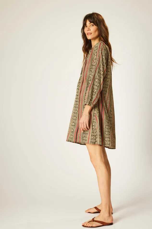 Sammie Short Dress Paisley Stripe Black Women Natalie Martin Dresses