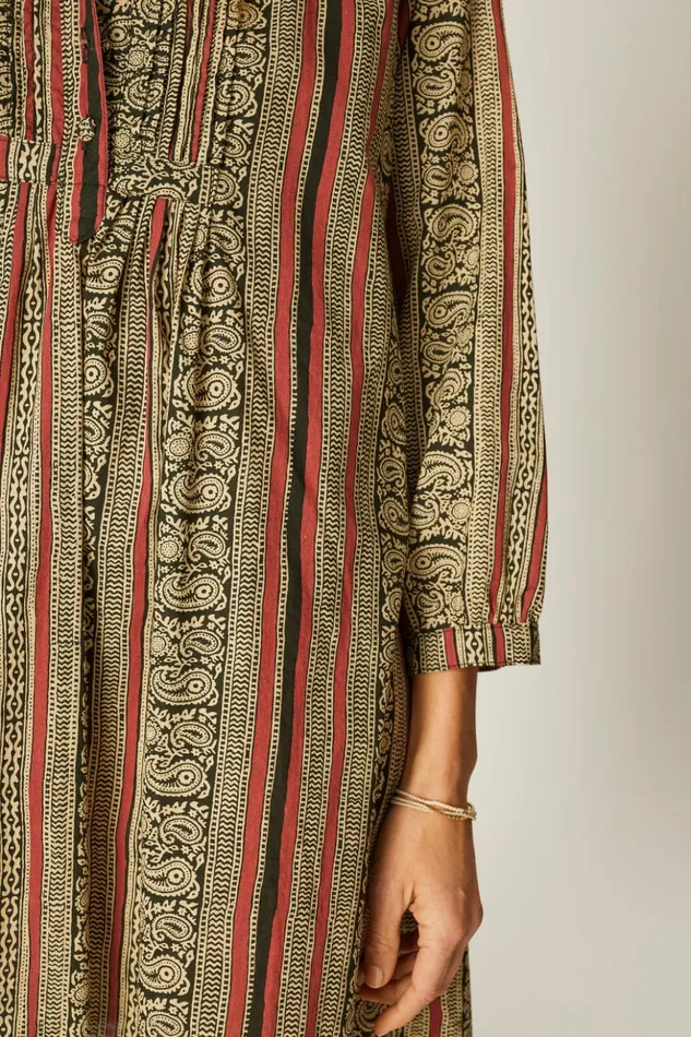 Sammie Short Dress Paisley Stripe Black Women Natalie Martin Dresses