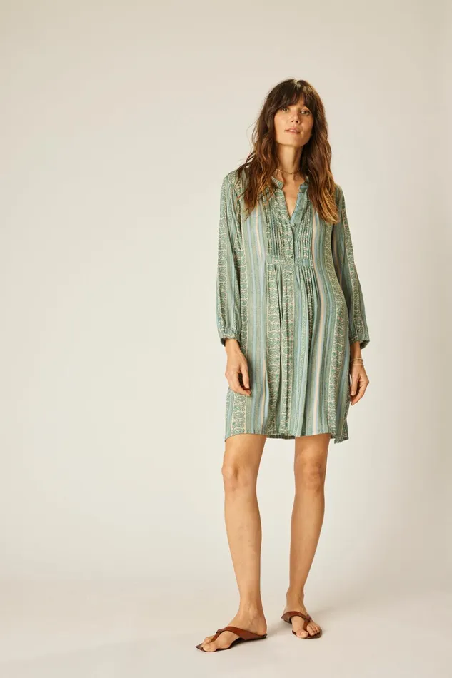 Sammie Short Dress Paisley Stripe Pool Women Natalie Martin Dresses