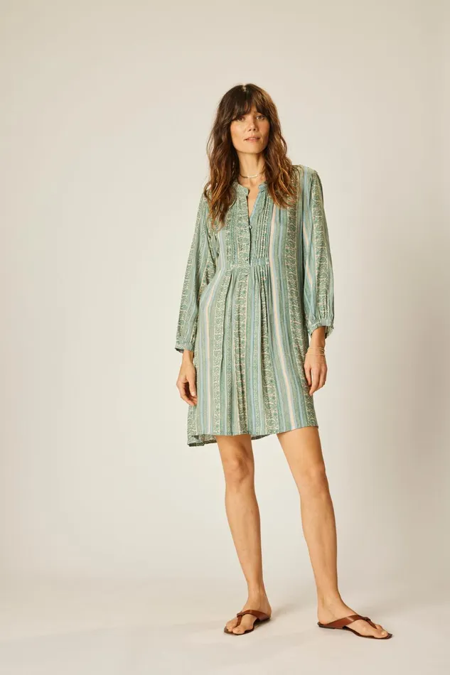 Sammie Short Dress Paisley Stripe Pool Women Natalie Martin Dresses