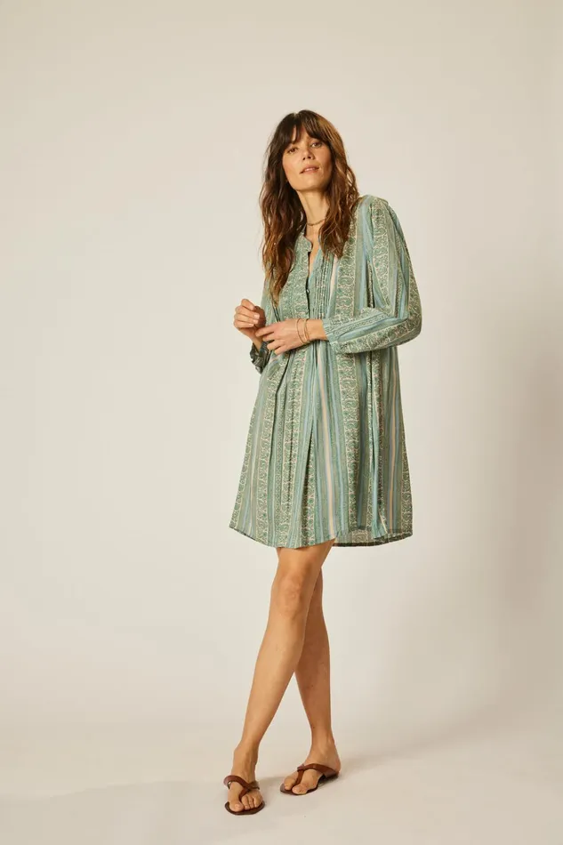 Sammie Short Dress Paisley Stripe Pool Women Natalie Martin Dresses