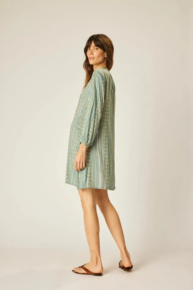 Sammie Short Dress Paisley Stripe Pool Women Natalie Martin Dresses