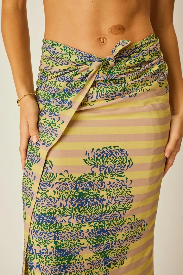 Sarong Batik Chrysanthemum Bluegreen Women Natalie Martin Bottoms