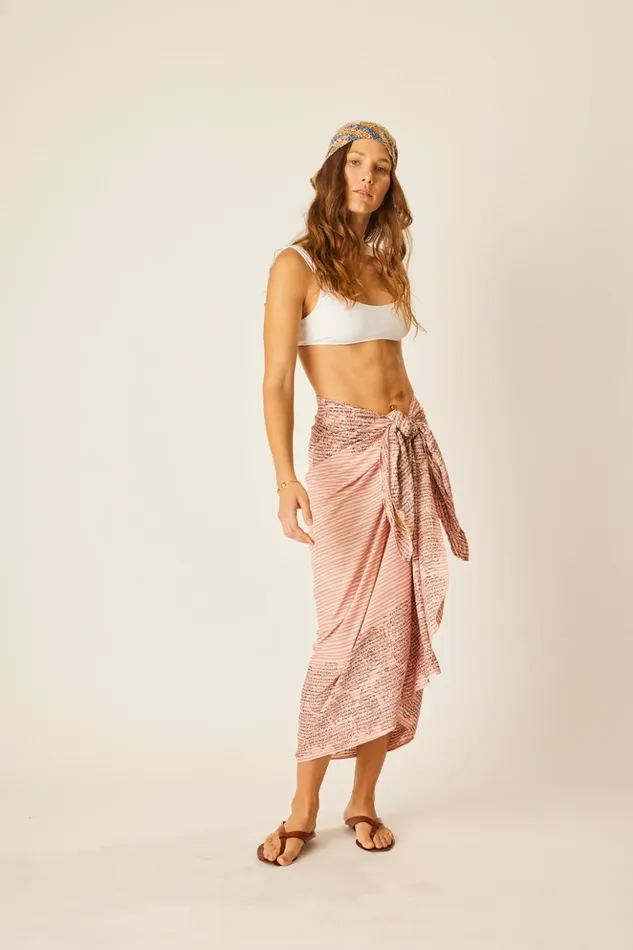 Sarong Batik Chrysanthemum Clay Women Natalie Martin Bottoms