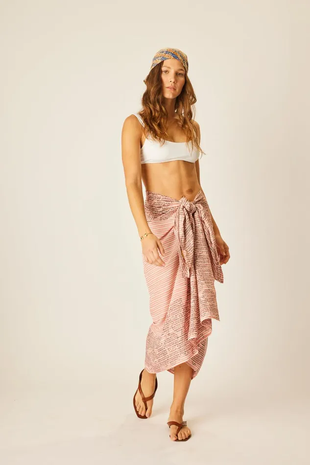 Sarong Batik Chrysanthemum Clay Women Natalie Martin Bottoms