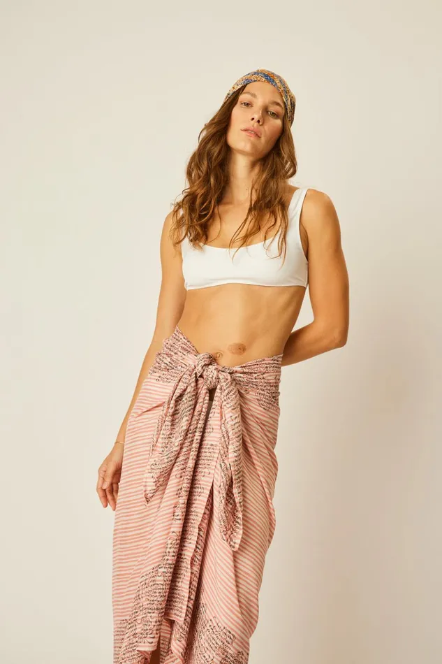 Sarong Batik Chrysanthemum Clay Women Natalie Martin Bottoms
