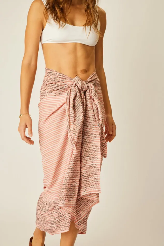 Sarong Batik Chrysanthemum Clay Women Natalie Martin Bottoms