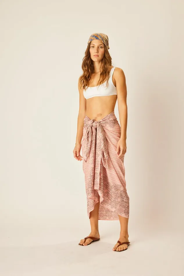 Sarong Batik Chrysanthemum Clay Women Natalie Martin Bottoms