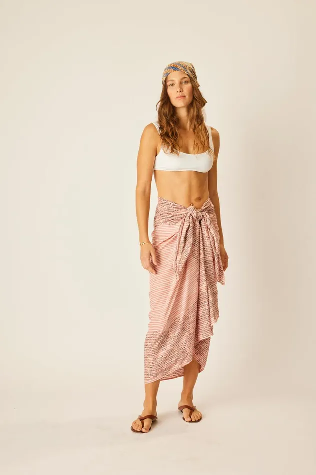 Sarong Batik Chrysanthemum Clay Women Natalie Martin Bottoms