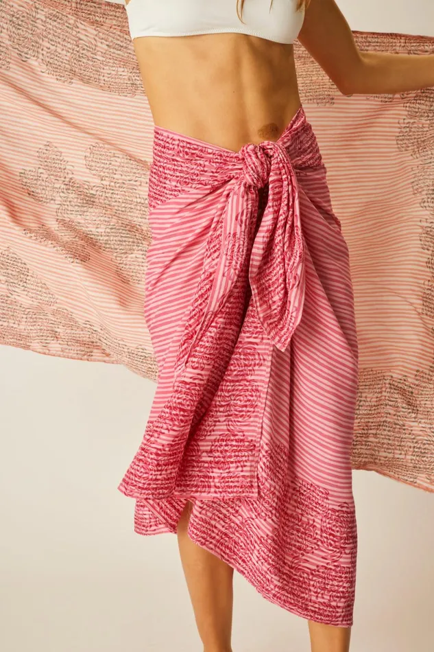 Sarong Batik Chrysanthemum Fuchsia Women Natalie Martin Coverups