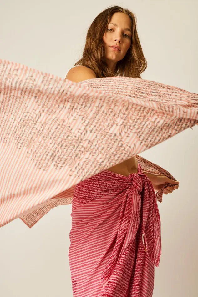 Sarong Batik Chrysanthemum Fuchsia Women Natalie Martin Coverups