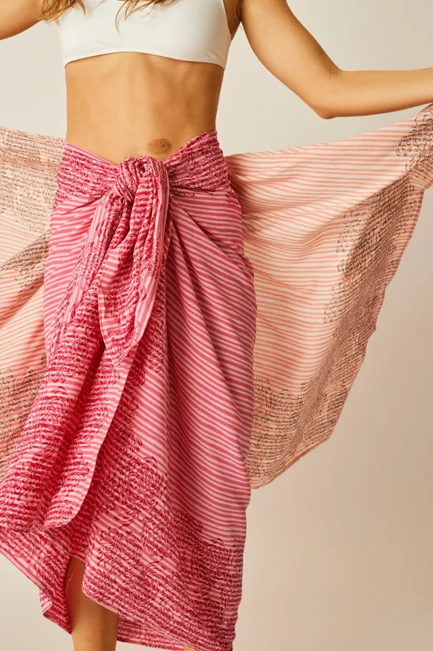 Sarong Batik Chrysanthemum Fuchsia Women Natalie Martin Coverups