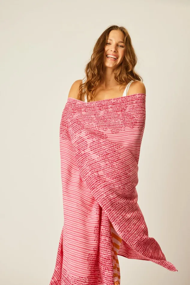 Sarong Batik Chrysanthemum Fuchsia Women Natalie Martin Coverups