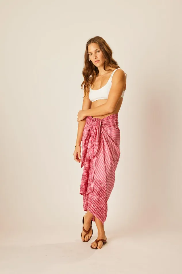 Sarong Batik Chrysanthemum Fuchsia Women Natalie Martin Coverups