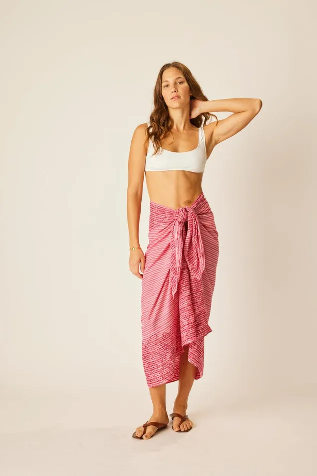 Sarong Batik Chrysanthemum Fuchsia Women Natalie Martin Coverups