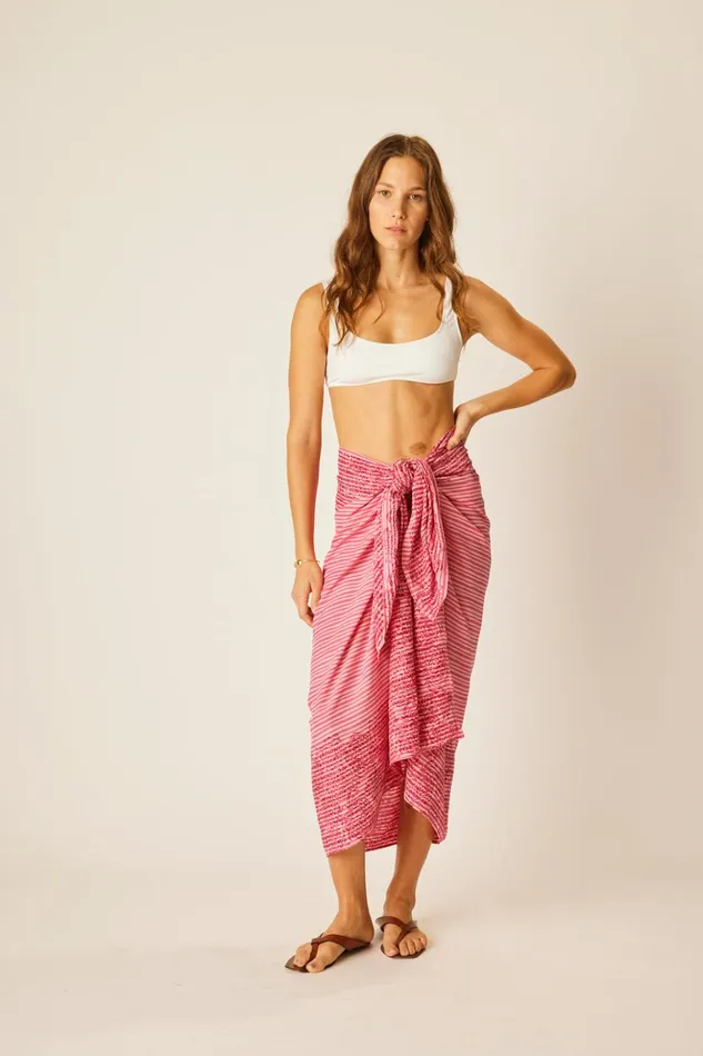 Sarong Batik Chrysanthemum Fuchsia Women Natalie Martin Coverups
