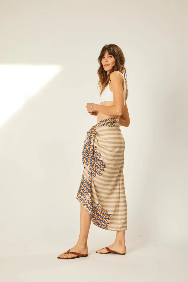 Sarong Batik Coral Bluecoffee Women Natalie Martin Bottoms