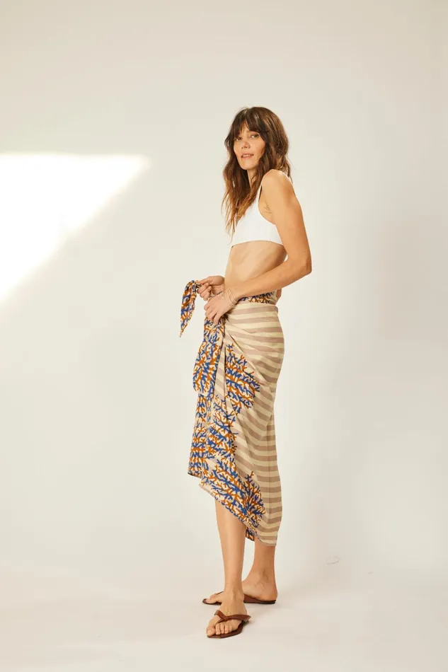 Sarong Batik Coral Bluecoffee Women Natalie Martin Bottoms