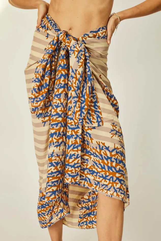 Sarong Batik Coral Bluecoffee Women Natalie Martin Bottoms