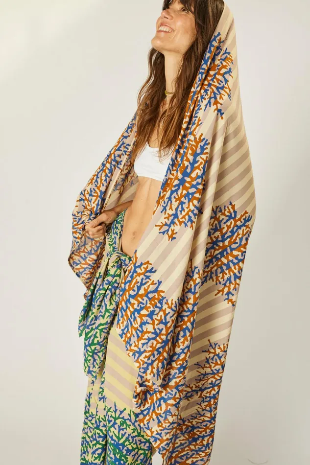 Sarong Batik Coral Bluecoffee Women Natalie Martin Bottoms