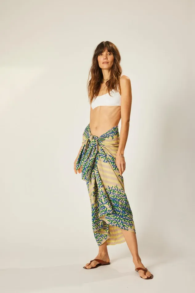 Sarong Batik Coral Bluegreen Women Natalie Martin Bottoms