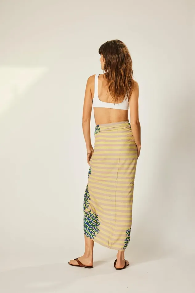 Sarong Batik Coral Bluegreen Women Natalie Martin Coverups
