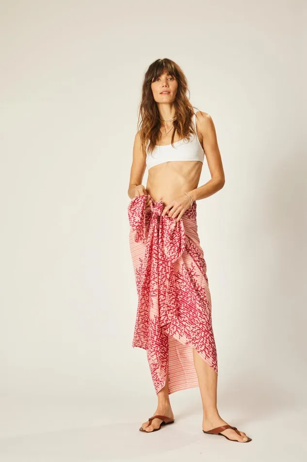 Sarong Batik Coral Fuchsia Women Natalie Martin Bottoms