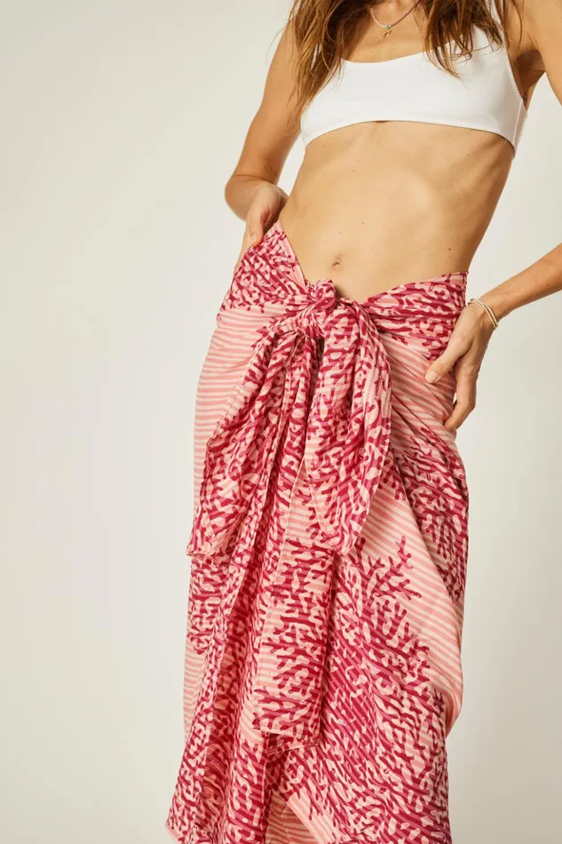 Sarong Batik Coral Fuchsia Women Natalie Martin Bottoms