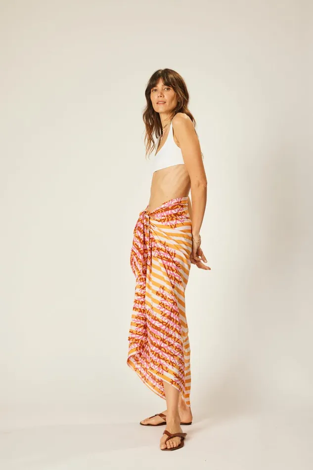 Sarong Batik Coral Orange Women Natalie Martin Bottoms