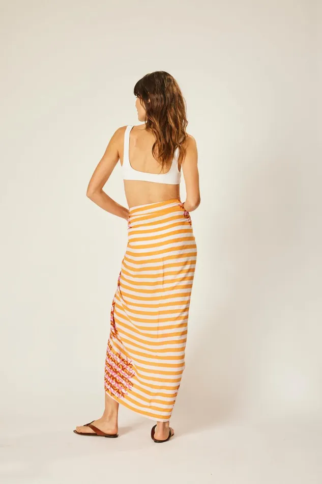 Sarong Batik Coral Orange Women Natalie Martin Coverups