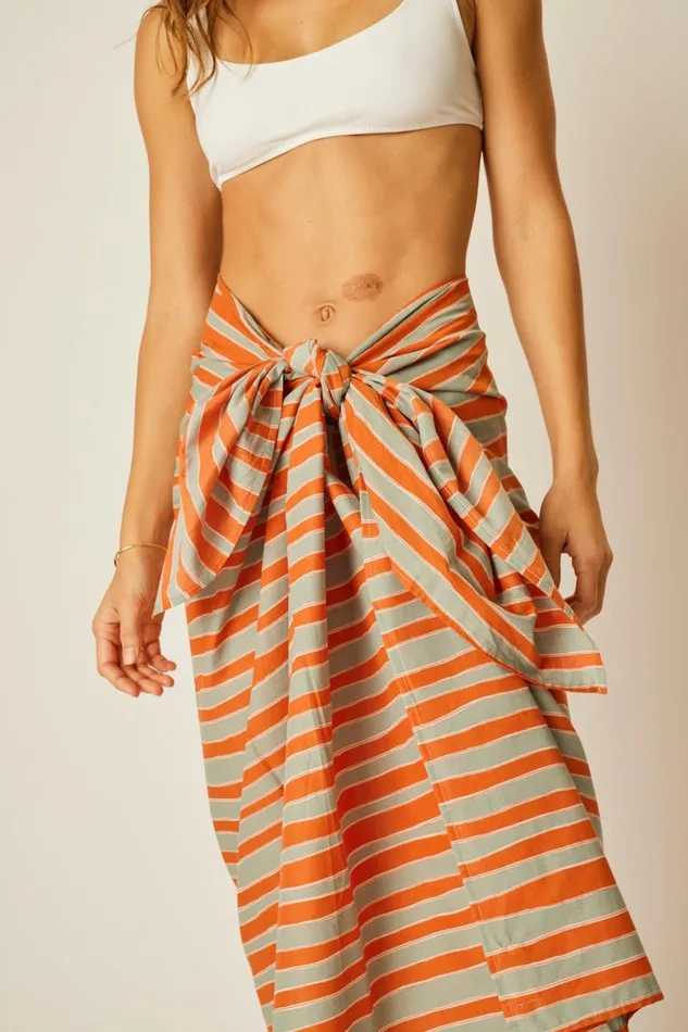 Sarong Batik Stripe Sage Women Natalie Martin Coverups