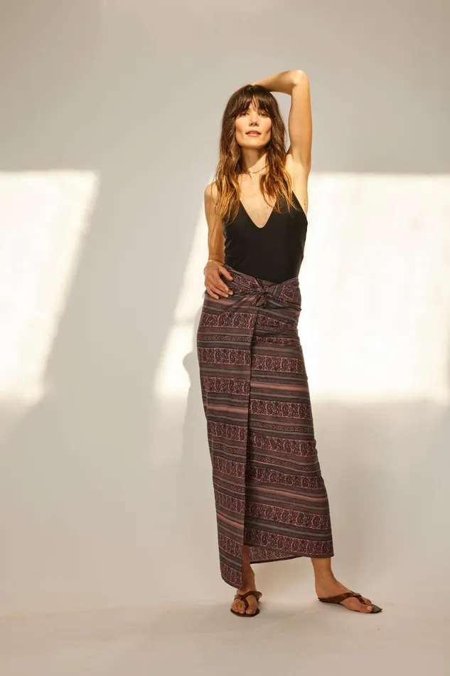 Sarong Paisley Stripe Heather Women Natalie Martin Coverups