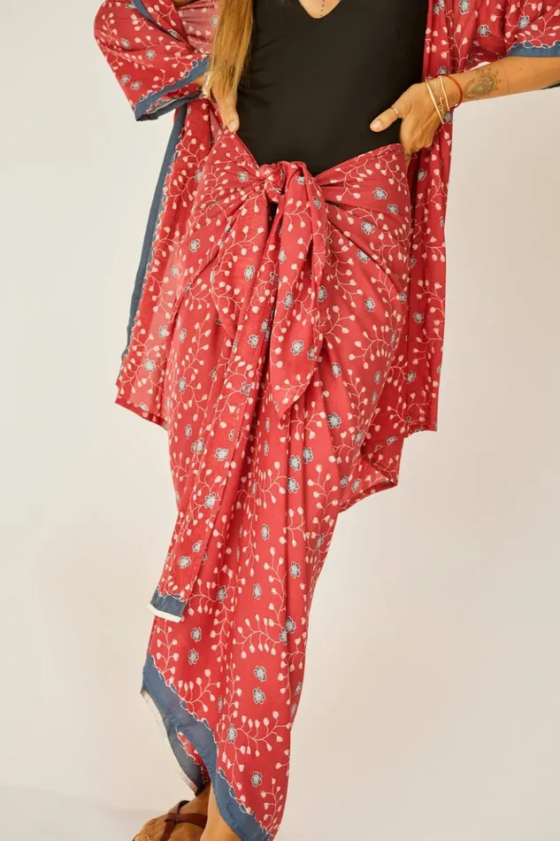 Sarong Pinwheel Barn Red Women Natalie Martin Bottoms