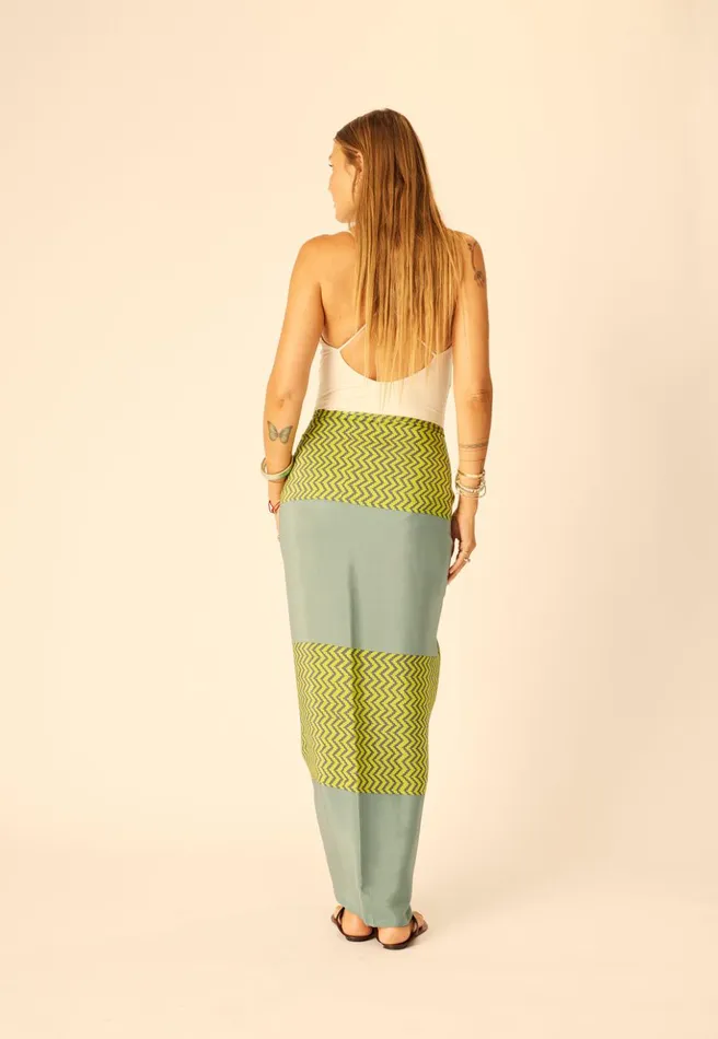SarongScarf Block Zigzag Lime Women Natalie Martin Bottoms