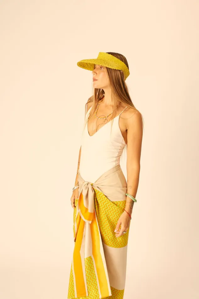 SarongScarf Block Zigzag Tangerine Women Natalie Martin Bottoms