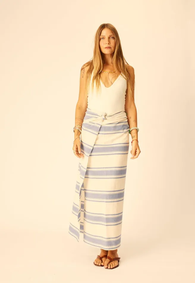 SarongScarf French Stripe Blue Women Natalie Martin Bottoms