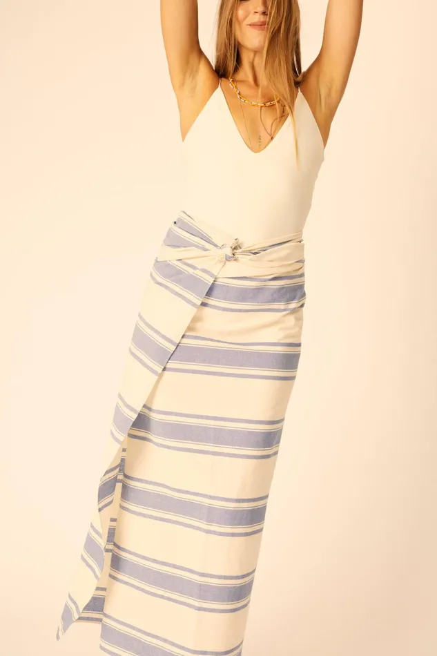 SarongScarf French Stripe Blue Women Natalie Martin Bottoms