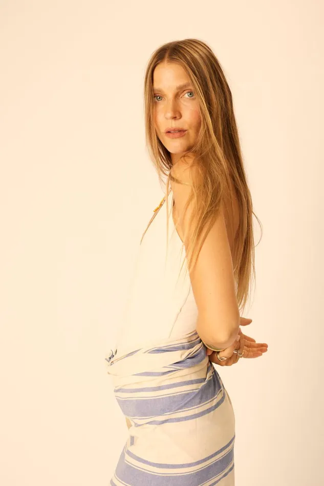 SarongScarf French Stripe Blue Women Natalie Martin Bottoms