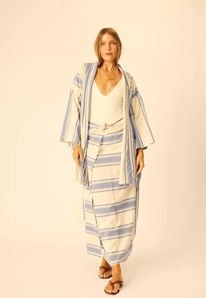 SarongScarf French Stripe Blue Women Natalie Martin Bottoms