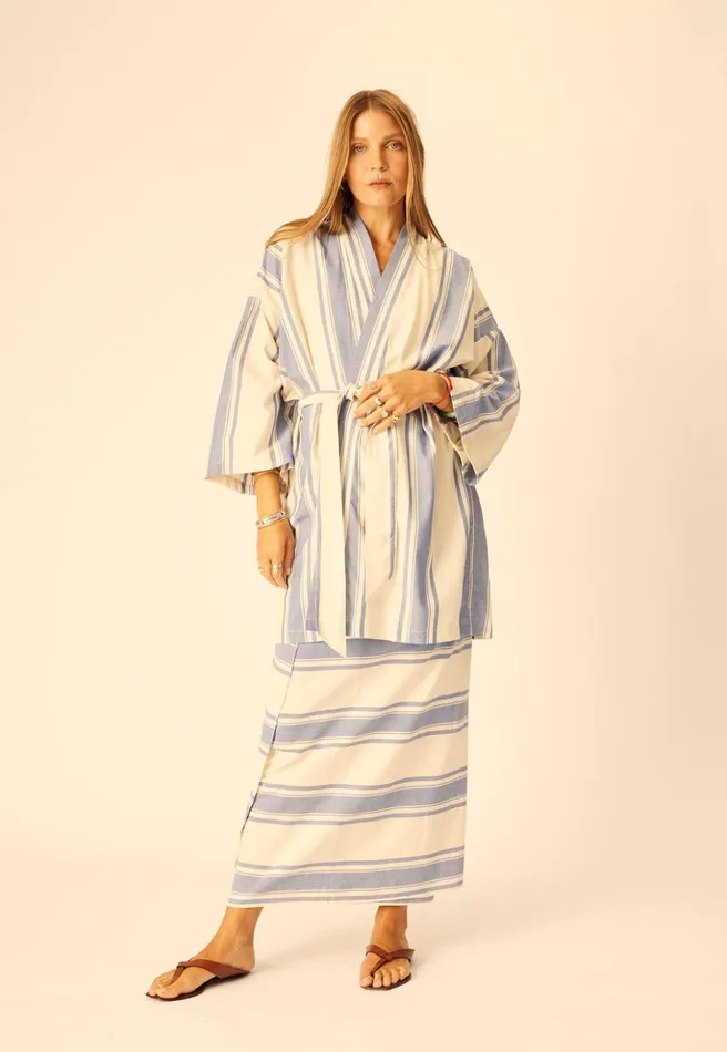 SarongScarf French Stripe Blue Women Natalie Martin Bottoms