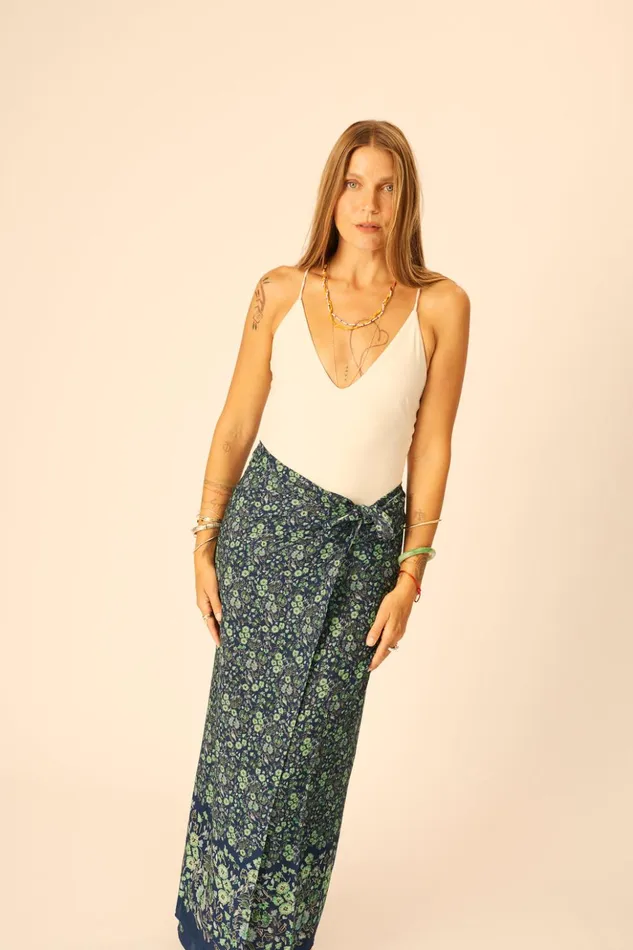 SarongScarf Petite Fleur Marine Women Natalie Martin Bottoms