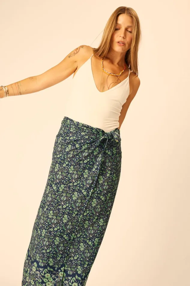 SarongScarf Petite Fleur Marine Women Natalie Martin Bottoms