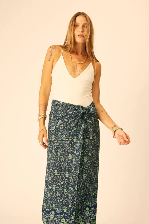 SarongScarf Petite Fleur Marine Women Natalie Martin Bottoms