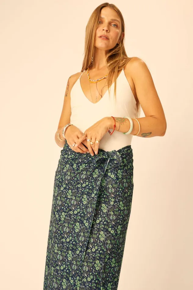 SarongScarf Petite Fleur Marine Women Natalie Martin Bottoms