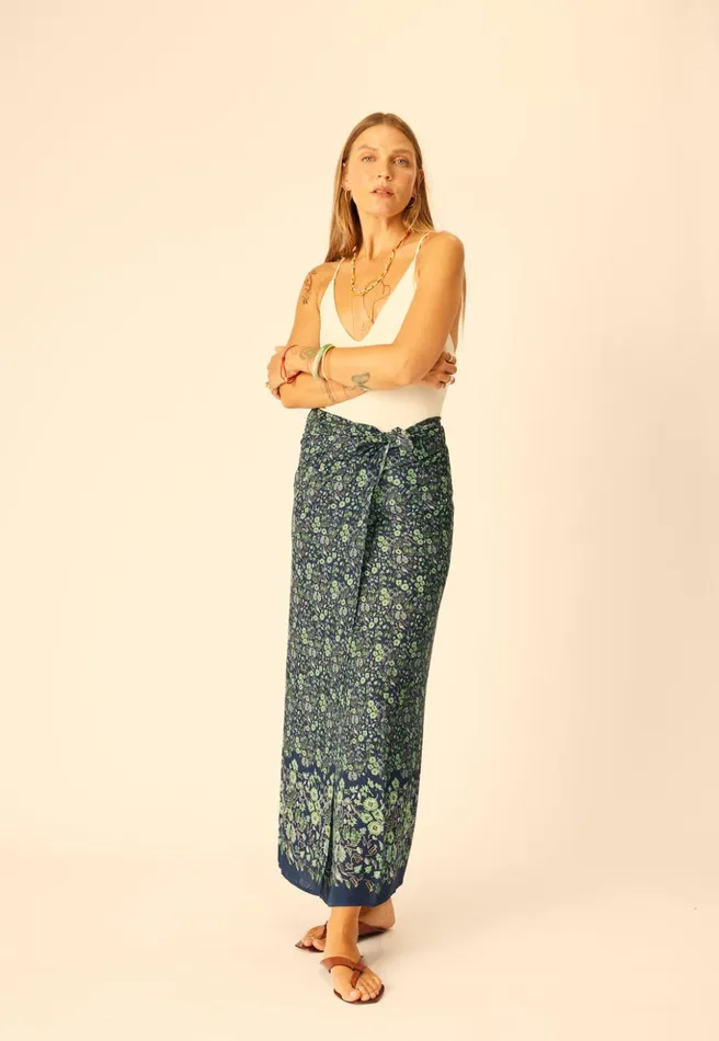 SarongScarf Petite Fleur Marine Women Natalie Martin Bottoms