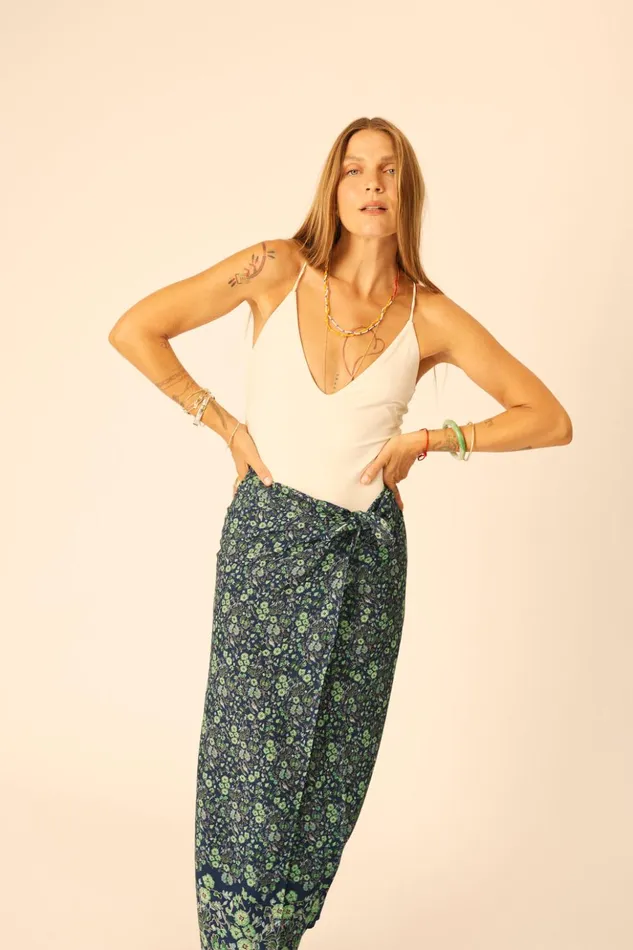 SarongScarf Petite Fleur Marine Women Natalie Martin Bottoms