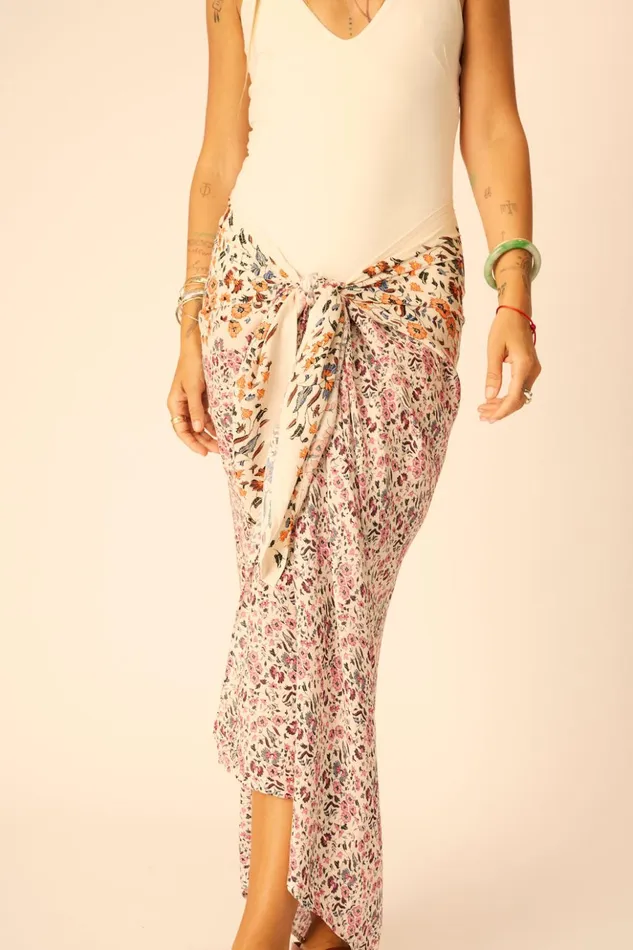 SarongScarf Petite Fleur Rose Women Natalie Martin Bottoms