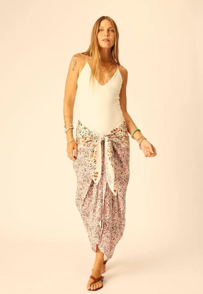 SarongScarf Petite Fleur Rose Women Natalie Martin Bottoms